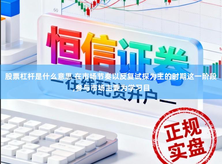 股票杠杆是什么意思 在市场节奏以反复试探为主的时期这一阶段,参与市场主要为学习目