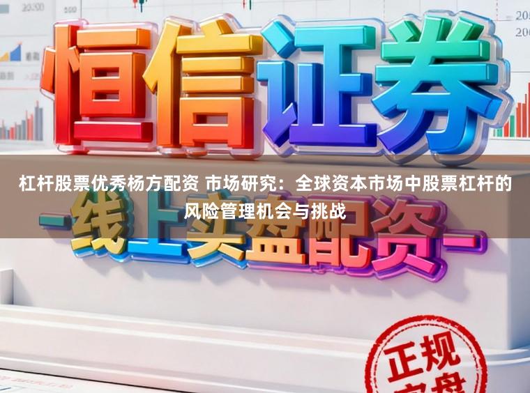 杠杆股票优秀杨方配资 市场研究：全球资本市场中股票杠杆的风险管理机会与挑战